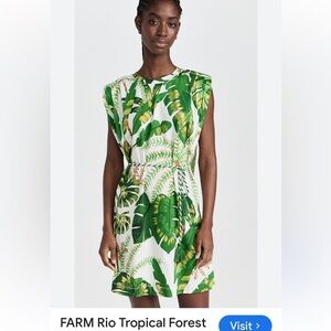 FARM Rio  off white Tropical Print  t shirt Dress